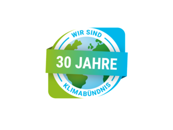 Logo Klimabündnis mit Weltkugel