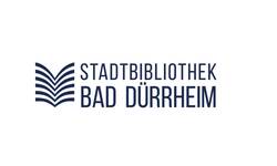 Das Logo der Stadtbibliothek ist ein stilisiertes Buch aus blauen Linien