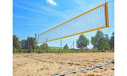 Beachvolleyballnetz und Sand